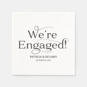 白黒わたしたちは婚約した婚約パーティ スタンダードカクテルナプキン (正面)