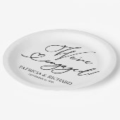 白黒わたしたちは婚約した婚約パーティ ペーパープレート (アングル)