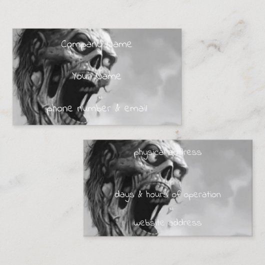 白黒わめくゾンビ 名刺 (正面/裏面)