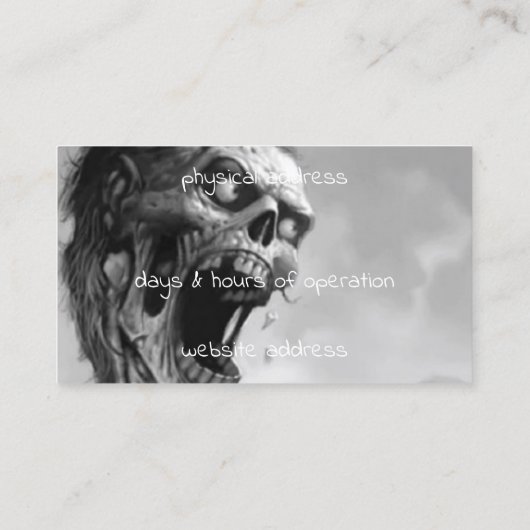 白黒わめくゾンビ 名刺 (裏面)