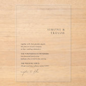 白黒をクモダンリ結婚ン アクリル招待状 (正面)