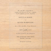 白黒をクモダンリ結婚ン アクリル招待状 (正面)