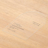 白黒をクモダンリ結婚ン アクリル招待状 (レイダウン)