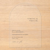 白黒をクモダンリ結婚ン アクリル招待状 (正面)