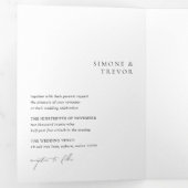 白黒をクモダンリ結婚ン 三つ折り招待状 (内部最初)