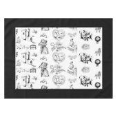 白黒をテーマにしたフランスのトワレのテーブルクロス テーブルクロス (正面(横))