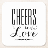 白黒を愛する応援結婚 スクエアペーパーコースター (正面)