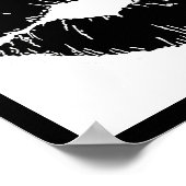 白黒アイコンキス唇スマイル女性化粧 ポスター (角)