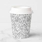 白黒アイコン誕生日パーティー 紙コップ (右)