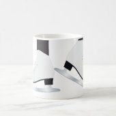 白黒アイススケート、姿スケートで滑る コーヒーマグカップ (中央)