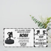 白黒アイスホッケーレトロチケット 招待状 (スタンド正面)