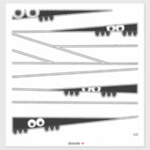 白黒アイピーキングミイラのハロウィーン シール (シート)