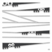 白黒アイピーキングミイラのハロウィーン シール (正面)