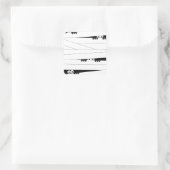 白黒アイピーキングミイラのハロウィーン スクエアシール (バッグ)