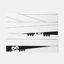 白黒アイピーキングミイラのハロウィーン ドアマット