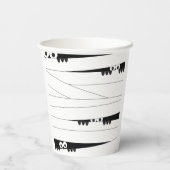 白黒アイピーキングミイラのハロウィーン 紙コップ (裏面)