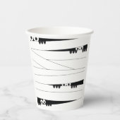 白黒アイピーキングミイラのハロウィーン 紙コップ (正面)