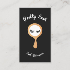 白黒アイラッシュラッシュエクステンション金ゴールド鏡 名刺