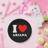 白黒アイラブアリアナ ペーパープレート (パーティー)