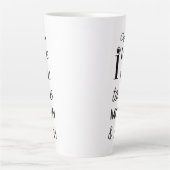 白黒アイラブザムーンアンドバック引用文 カフェラテマグ (正面)