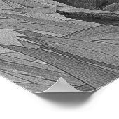 白黒アイリスフラワーズオリジナルアートポスター ポスター (角)