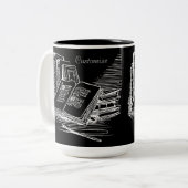 白黒アカデミアパーソナライズされた ツートーンマグカップ (正面左)