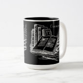 白黒アカデミアパーソナライズされた ツートーンマグカップ (正面右)