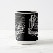 白黒アカデミアパーソナライズされた ツートーンマグカップ (中央)