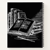 白黒アカデミアパーソナライズされた ノートブック (裏面)