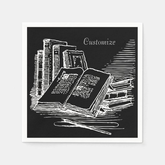 白黒アカデミア スタンダードカクテルナプキン (正面)