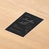 白黒アクリルエレガント招待状 アクリル招待状 (レイダウン)