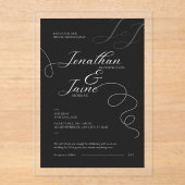 白黒アクリルエレガント招待状 アクリル招待状 (正面)