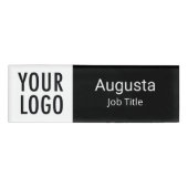 白黒アクリル名タグロゴプロフェッショナル 名札 (正面)