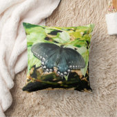 白黒アゲハチョウバタフライフォトピロー クッション (ブランケット)