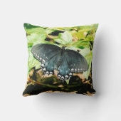 白黒アゲハチョウバタフライフォトピロー クッション (裏面)