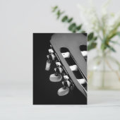 白黒アコースティックギターヘッド ポストカード (スタンド正面)