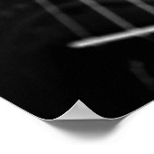 白黒アコースティッククラシカルギタスペインのー ポスター (角)