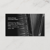 白黒アコーディオンの音楽業界カード 名刺 (裏面)