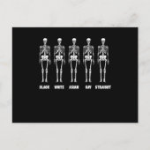 白黒アジアゲイストレートLGBTプライド月 ポストカード (正面)