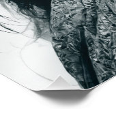 白黒アジアンレディポートレート赤い唇とガラス フォトプリント            (角)