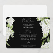 白黒アジサイブライダルシャワー 招待状 (正面/裏面)