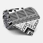 白黒アステカなパターン ネクタイ (ロール)