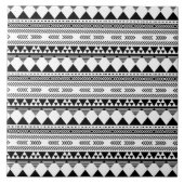 白黒アステカのタイル模様 タイル (正面)