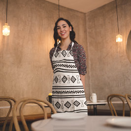 白黒アステカ エプロン