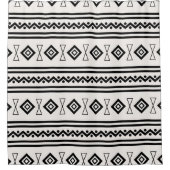 白黒アステカ シャワーカーテン (正面)