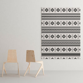 白黒アステカ タペストリー