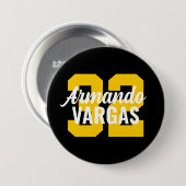 白黒アスリートジャージー番号 缶バッジ (正面&裏面)