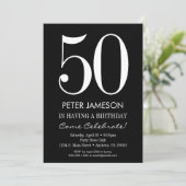 白黒アダルトモダン誕生日招待状 招待状 (スタンド正面)