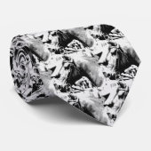 白黒アトポップ・アートのールホース ネクタイ (ロール)