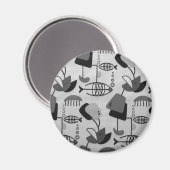 白黒アトミックパターン丸磁石 マグネット (正面/裏面)